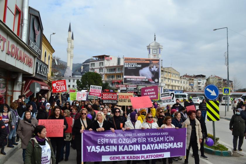 8 mart, kadınlar, yürüyüş, Gemlik Kadın Platformu