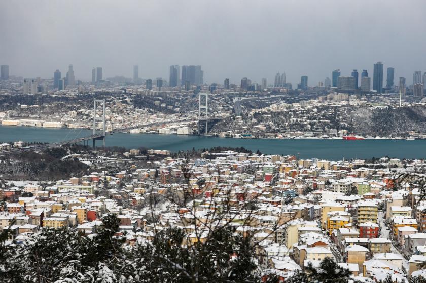 İstanbul'da kar manzarası