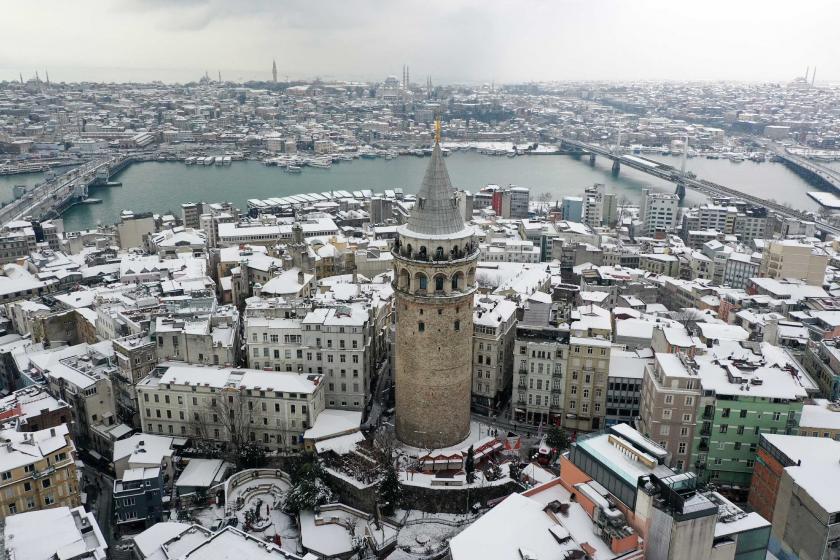 İstanbul'da kar manzarası