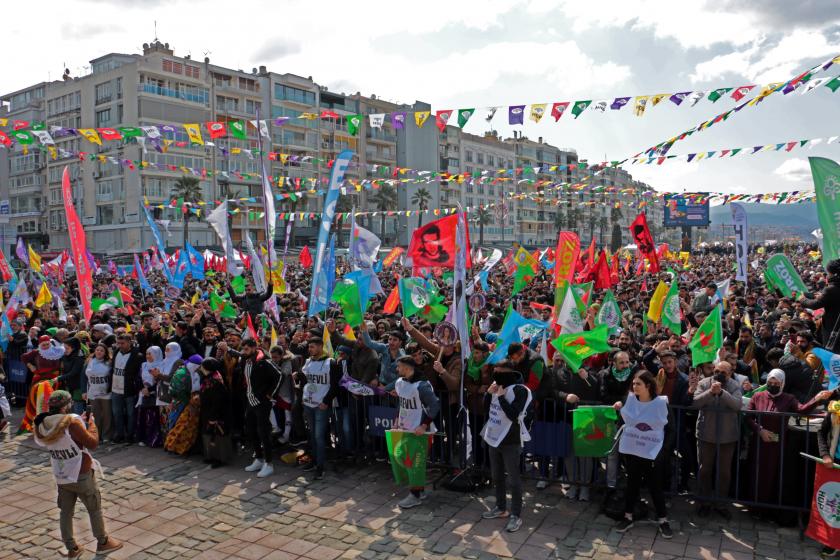 İzmir'de gerçekleştirilen Newroz mitinginden fotoğraf.