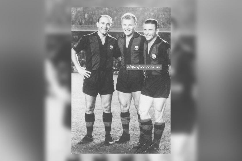 Di Stefano ve Puskas da Barcelona formasıyla sahada