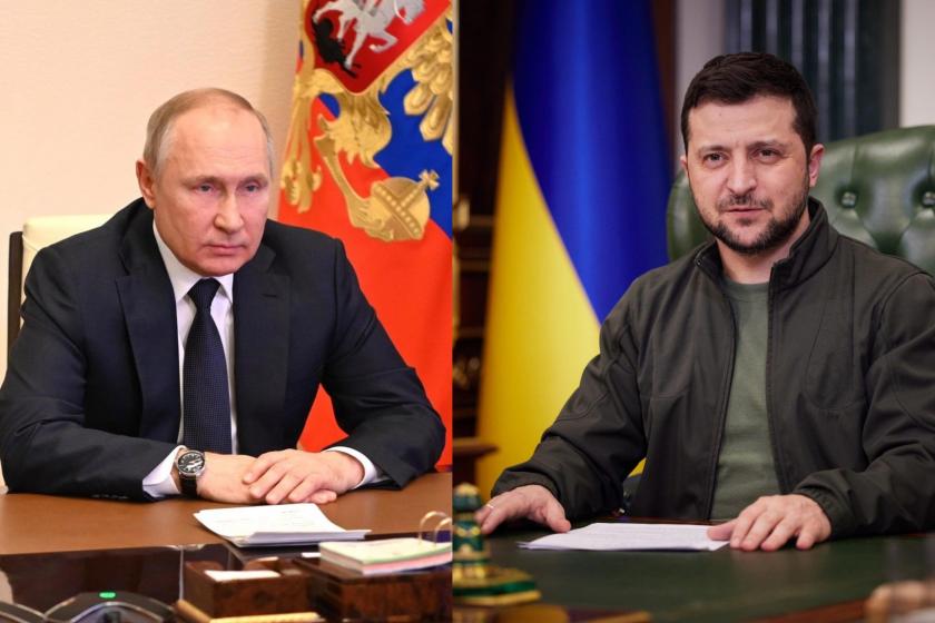 Vladimir Putin ve Volodimir Zelenskiy 