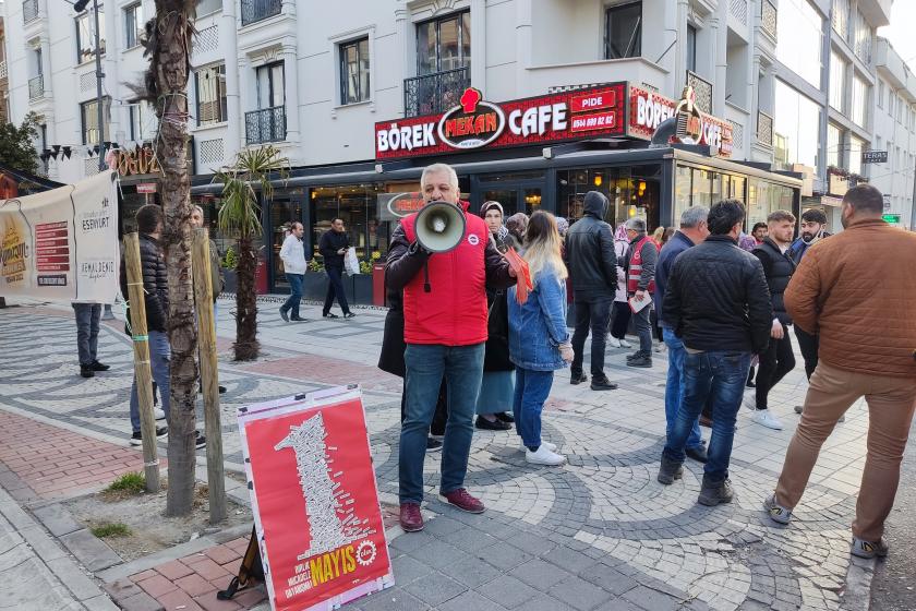 DİSK üyeleri Kıraç’ta işçilere seslendi: Sermayeye karşı gücümüzü göstermek için 1 Mayıs’a