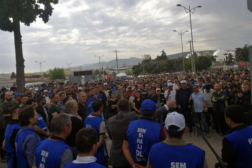 Kırıkkale TÜPRAŞ rafinerisinde eylem yapan işçiler