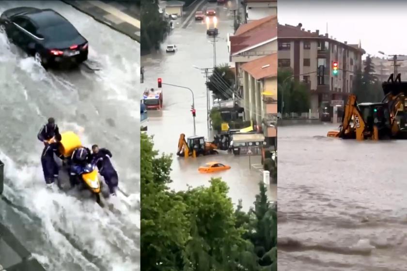 Ankara sağnak yağışı sonrası görüntüler