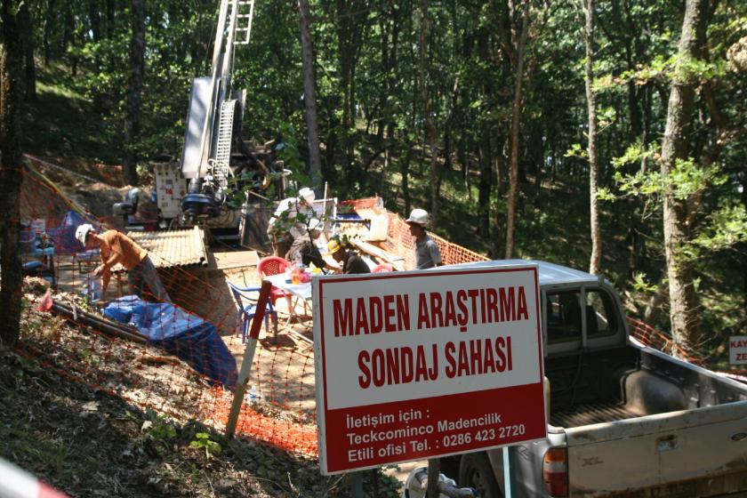 Maden araştırma sondaj sahası