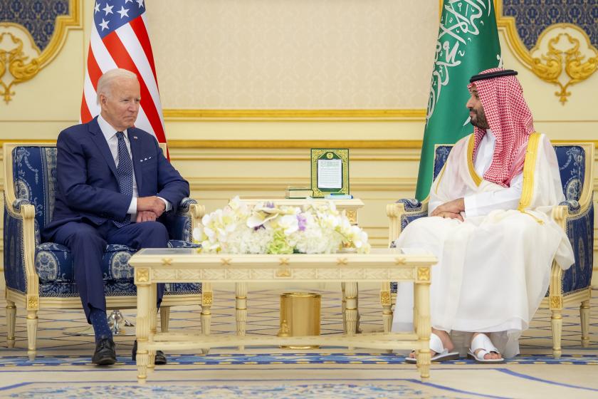 ABD Başkanı Joe Biden'ın Suudi Arabistan ziyaretinden bir fotoğraf