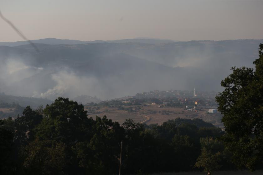 Balıkesir Kepsut'ta yangının çıktığı ormanlık alanın görüntüsü