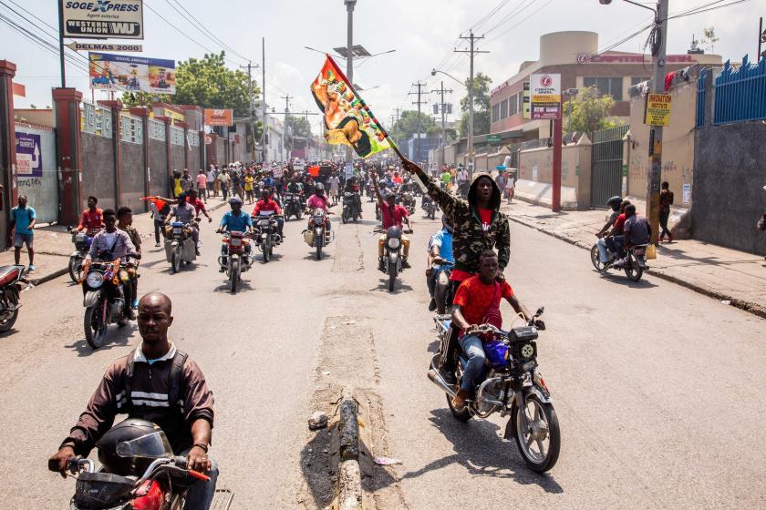 Haiti'de motorlu eylemciler