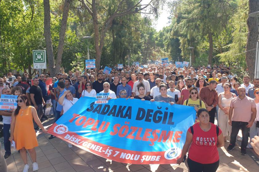 bornova belediye işçileri eylemde