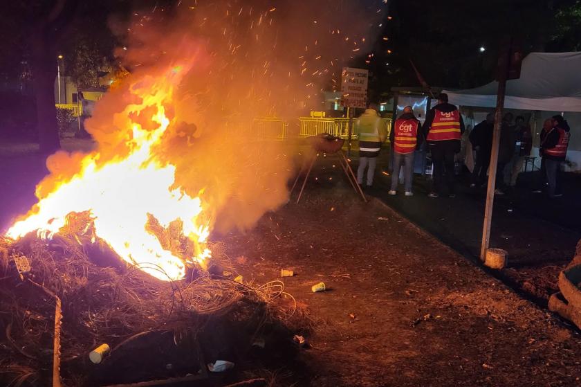 Fransa'da greve çıkan petrol işçileri