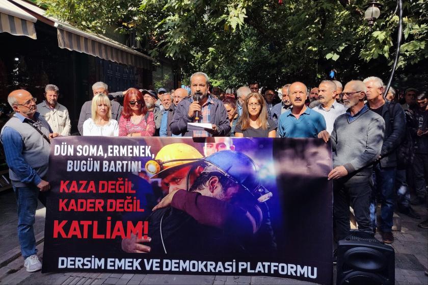 dersim'de eylem yapan emek demokrasi güçleri