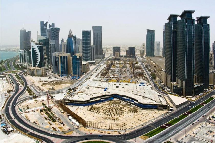 Doha'da stadyum inşaat alanı