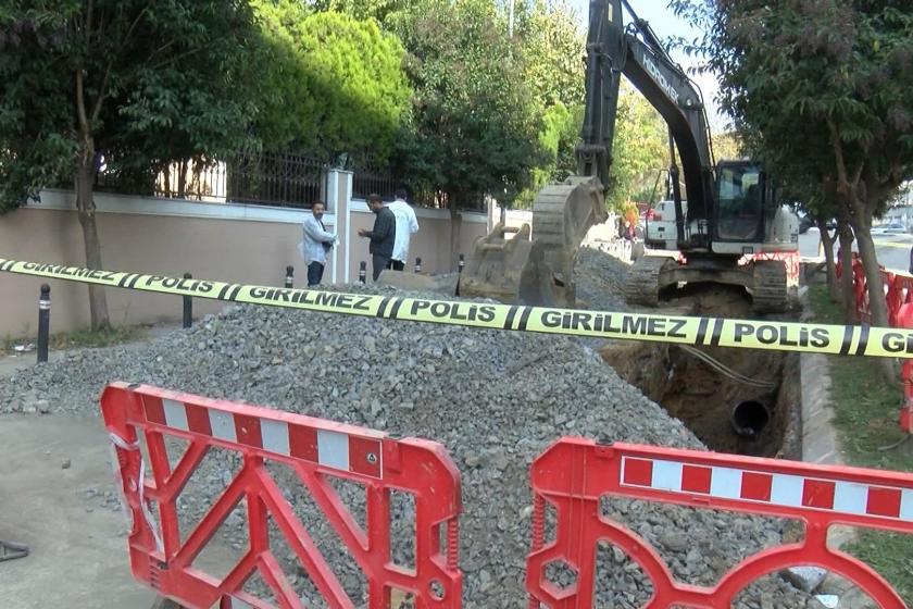 Pendik'te İSKi'nin çalışmasında insan kemikleri bulundu 