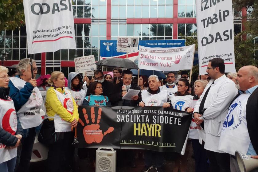 Sağlıkta şiddete karşı basın açıklaması