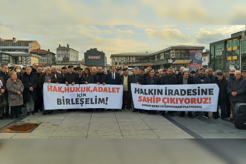 Çorum'da İmamoğlu kararına kitlesel tepki: Ülkedeki hukuksuzluğun bir parçası