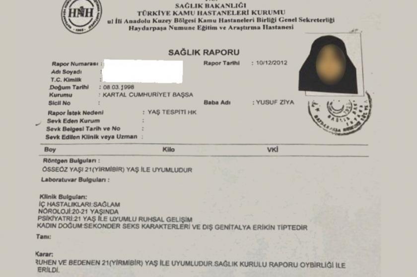 H.K.G.'ye verilen yaş tespit raporu ortaya çıktı: 14 yaşında olmasına rağmen 21 yaşla uyumlu