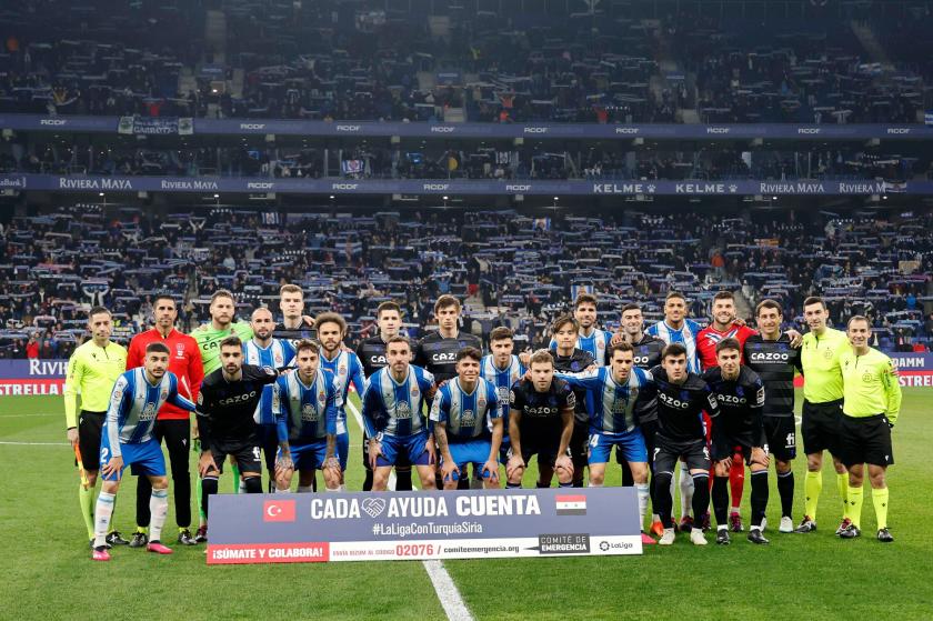 Espanyol sahasında Real Sociedad maçında depremzedelere yardım çağrısı