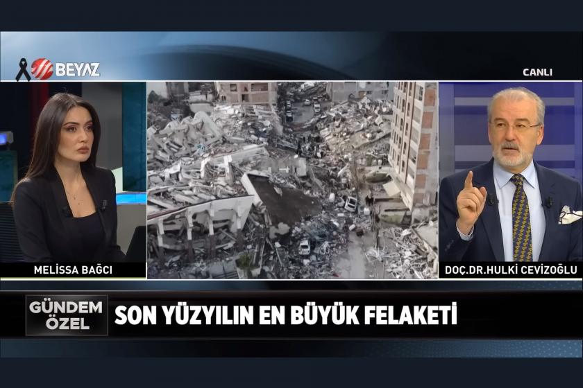 Hulki Cevizoğlu, Beyaz TV'de '99 depreminde Ecevit felaket bölgesine gidememiştir' derken