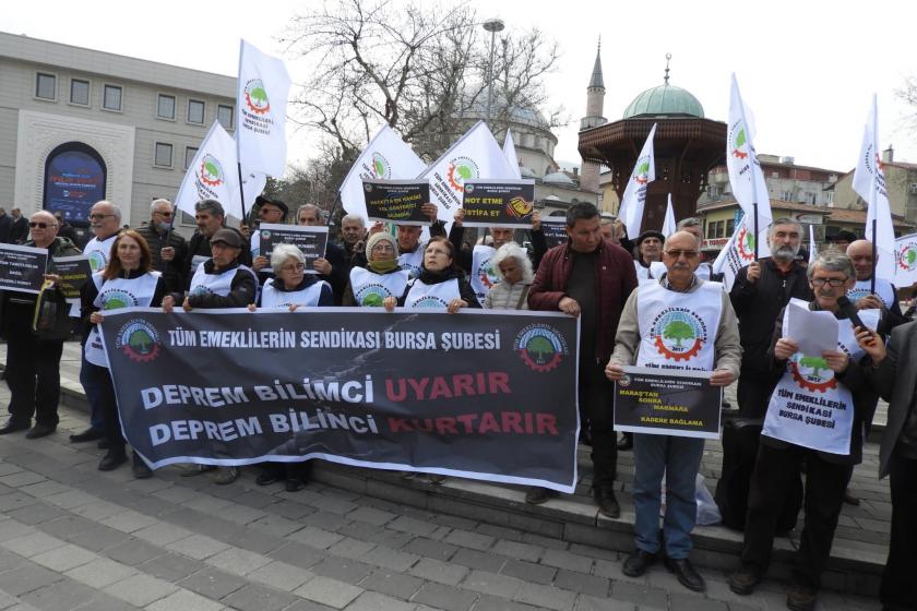 Tüm Emeklilerin Sendikası Bursa Şubesi deprem açıklaması 