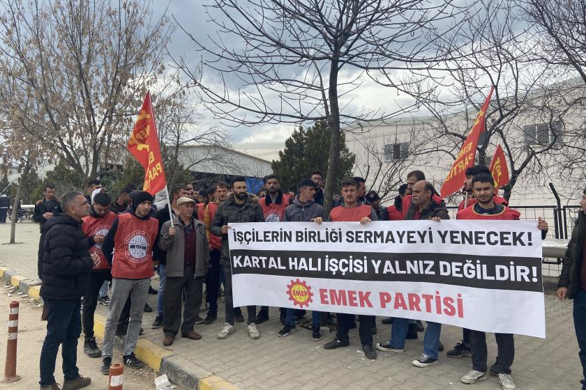 EMEP’ten direnişteki Kartal Halı işçilerine destek ziyareti