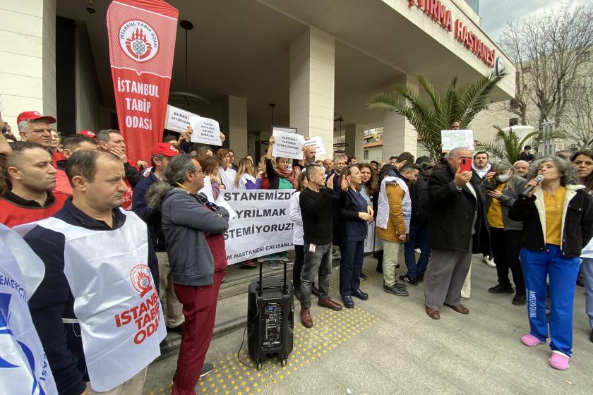 Taksim Eğitim ve Araştırma Hastanesi  sağlık çalışanları eylem