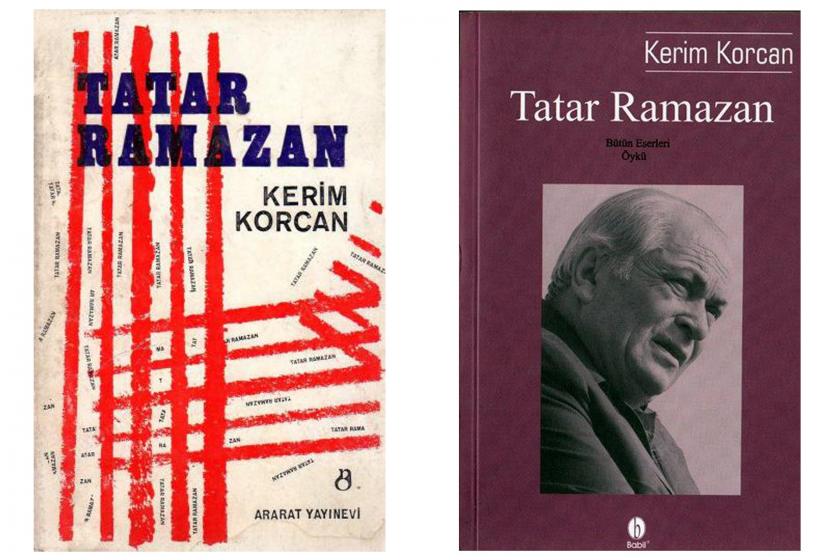 Kerim Korcan'ın iki farklı yayınevinden çıkan Tatar Ramazan isimli kitaplarının kapakları