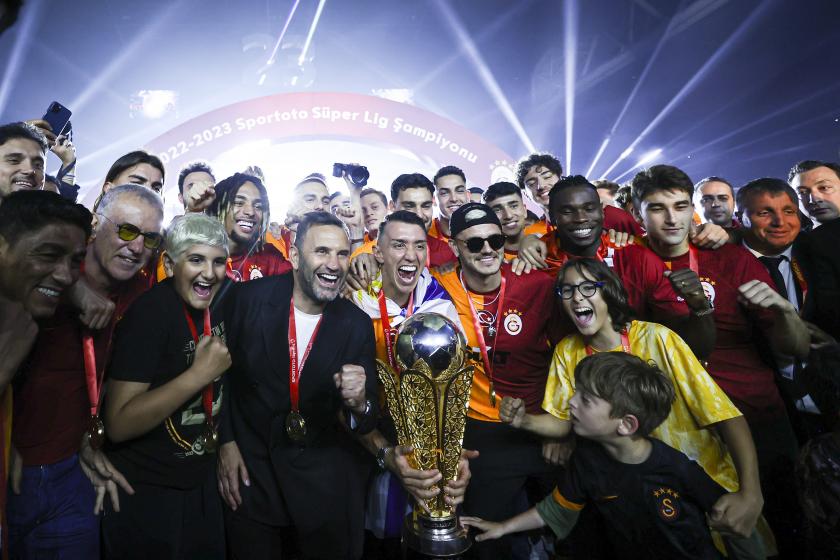 Galatasaray'ın Süper Lig 2022-2023 sezonu şampiyonluk kutlamasından fotoğraf.