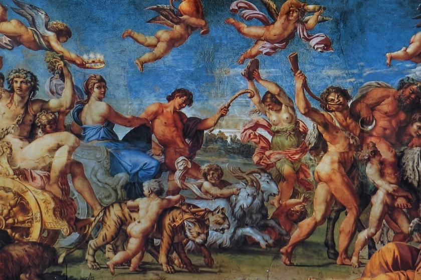 Annibale Carraccinin Triumph of Bacchus and Ariadne freskinden (1597-1608) bir kesit