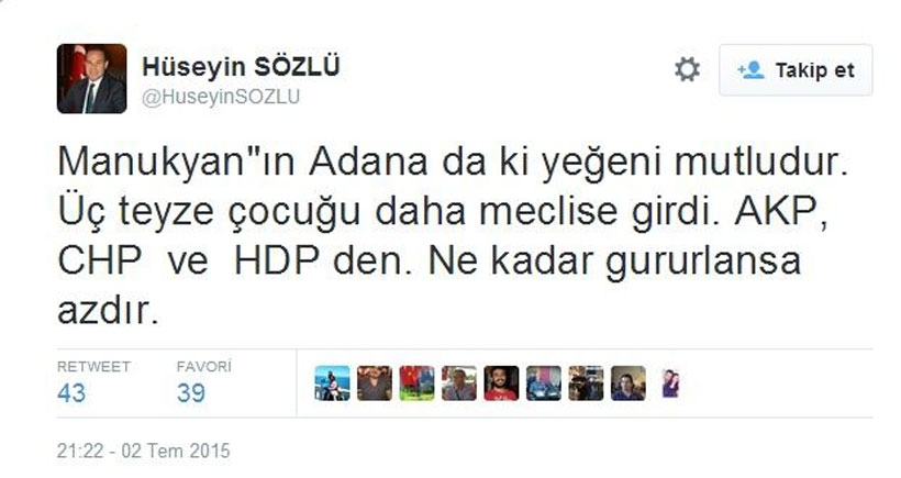 MHP’li Belediye Başkanı’ndan nefret söylemi