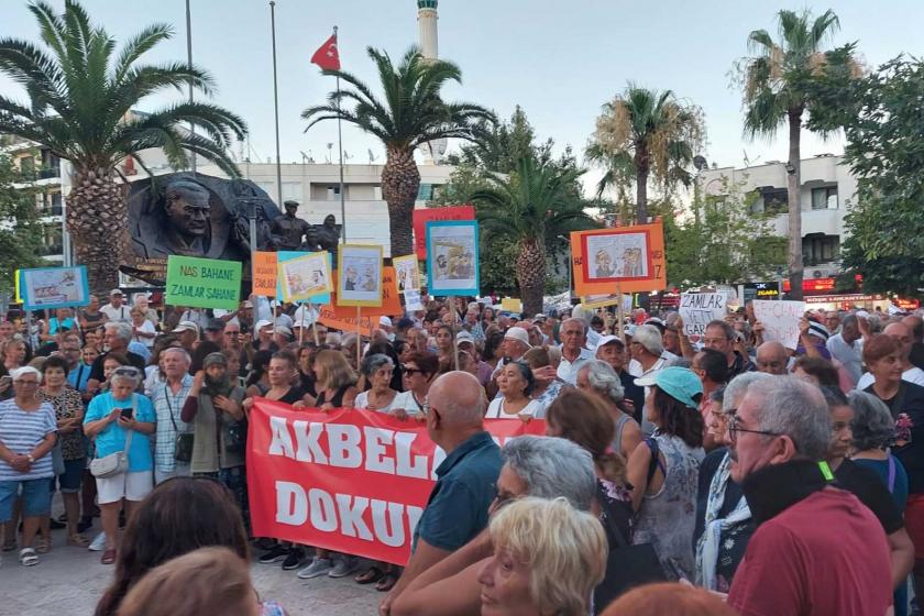 Edremit'te zamlara ve doğa talanına karşı düzenlenen eylem