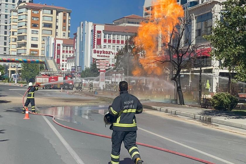 Niğde'de doğal gaz borusu patlaması