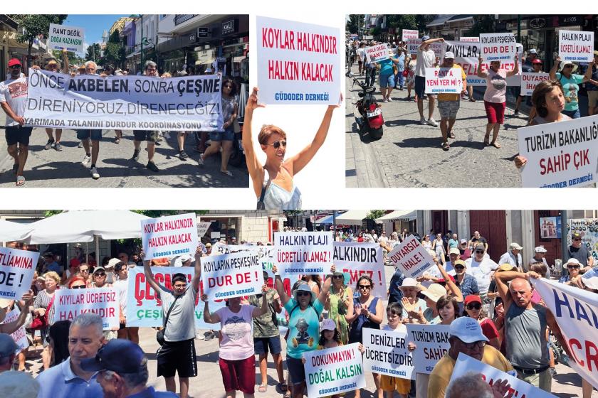  Çeşme Çevre Platformunun Gücücek Koyu için yaptığı eylem.