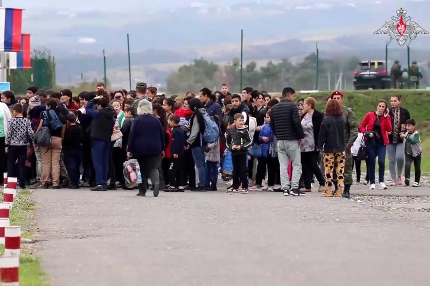 Dağlık Karabağ'dan göç eden Ermeniler