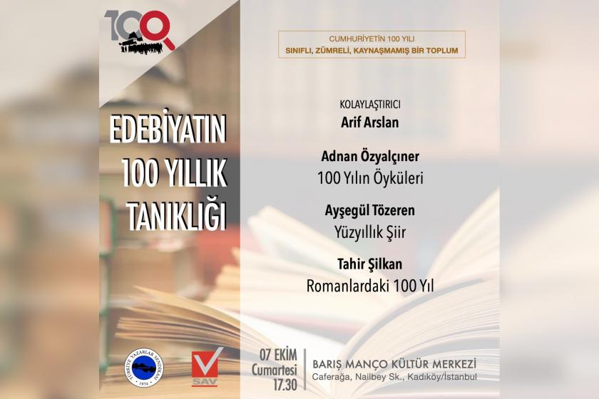 Edebiyatın 100 Yıllık Tanıklığı semineri davet görseli.