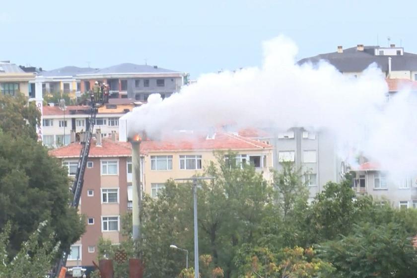 Bakırköy Sadi Konuk Eğitim ve Araştırma Hastanesinin bahçesindeki baz istasyonunda çıkan yangın