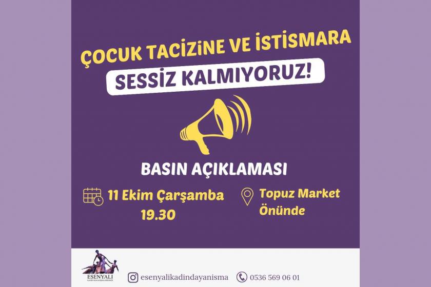 Esenyalı Kadın Dayanışma Derneğinin istismara karşı açıklama çağrısı