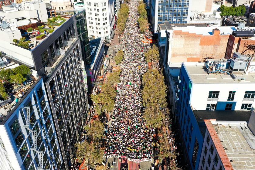 San Francisco'daki Filistin'e destek eylemi