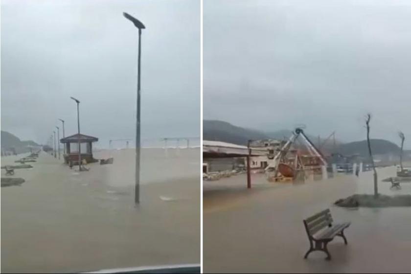 Bursa Karacabey'de deniz taştı