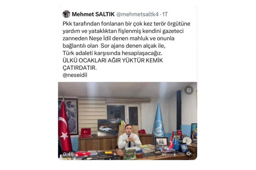 Mehmet Saltık tarafından yapılan paylaşımın ekran görüntüsü