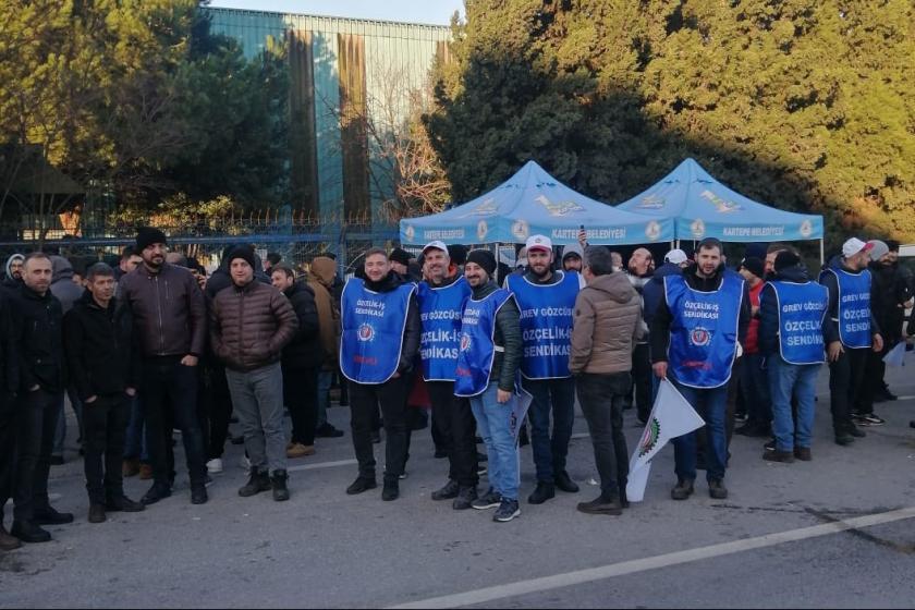 Tezcan Galvaniz işçileri fabrika önü eylemi