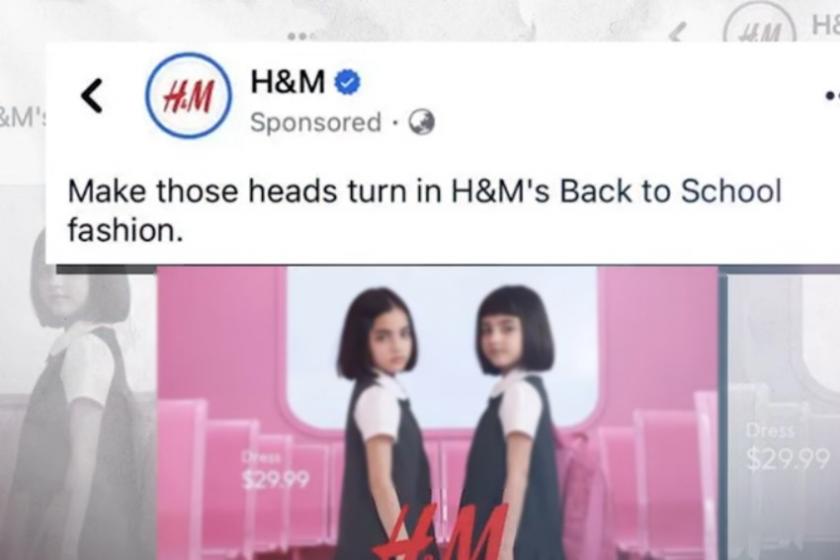 H&M'in reklam afişi ve paylaşımı.