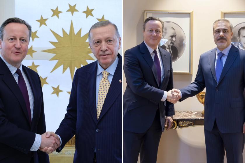 Erdoğan ve Hakan Fidan ile el sıkışan David Cameron