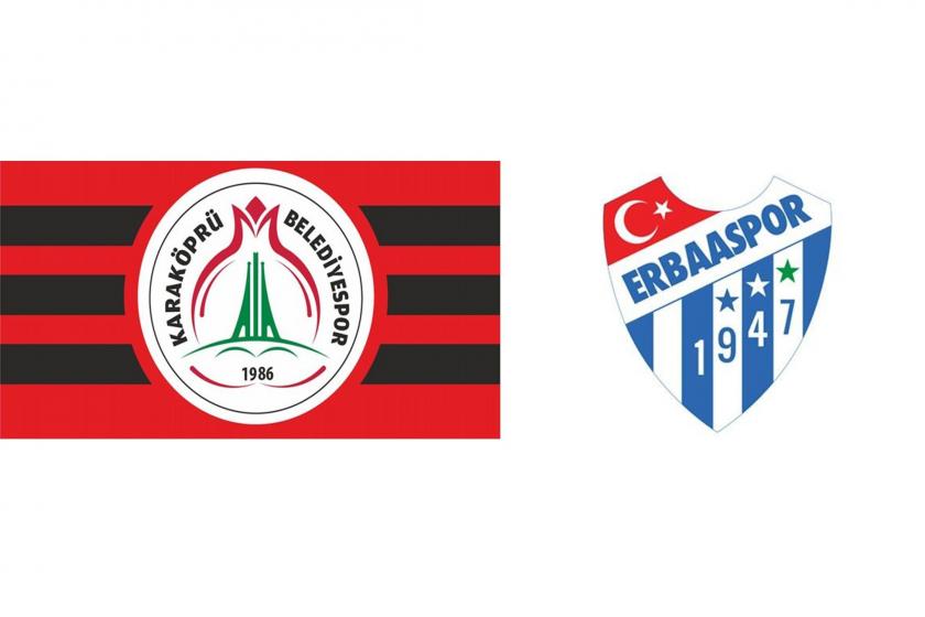 Erbaaspor ve Karaköprü Bellediyespor logoları