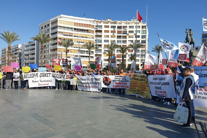 İzmir'de taşeron işçilerin eylemi