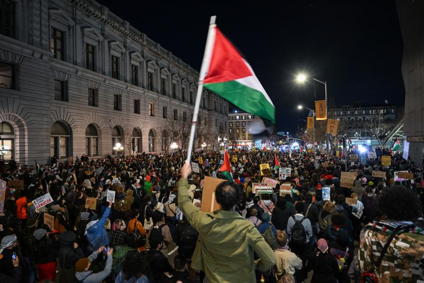 ABD'nin California eyaletinin San Francisco kentinde İsrail'in Gazze ve Refah'a yönelik saldırılarını protesto etmek için gösteri düzenlendi.