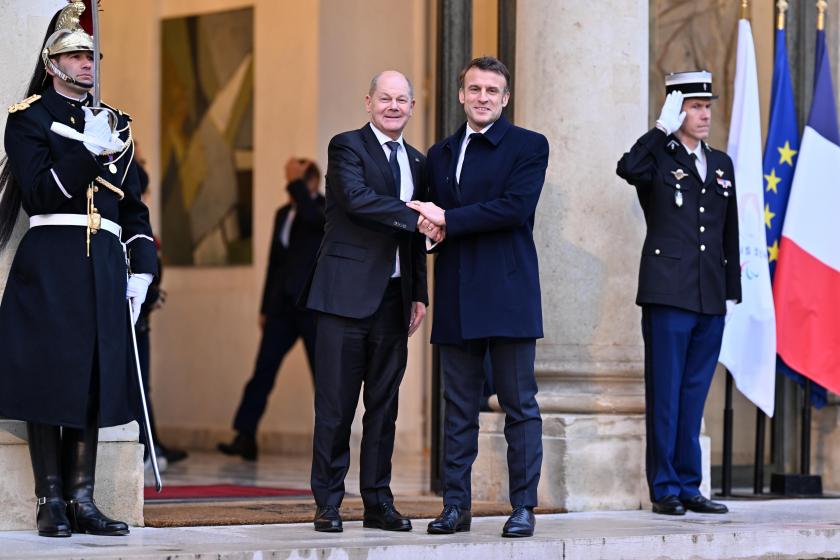 Fransa Cumhurbaşkanı Macron ve Almanya Başbakanı Scholz