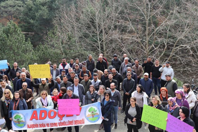 Manisa Alaşehir Bahadır ve  Evrenli köyleri arasında aranacak antimon madenine karşı eylem