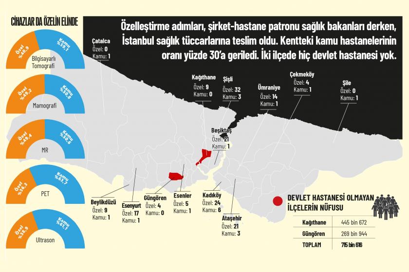 Kamu hastnelerinin ve özeldeki cihazların yoğunluğunu gösteren veri görseli