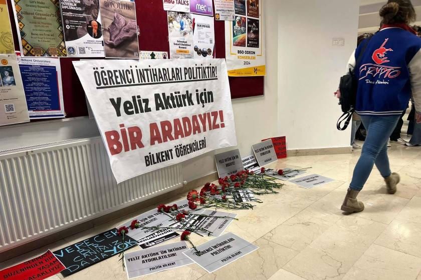 Yeliz Aktürk'ün intiharını protesto eden pankart